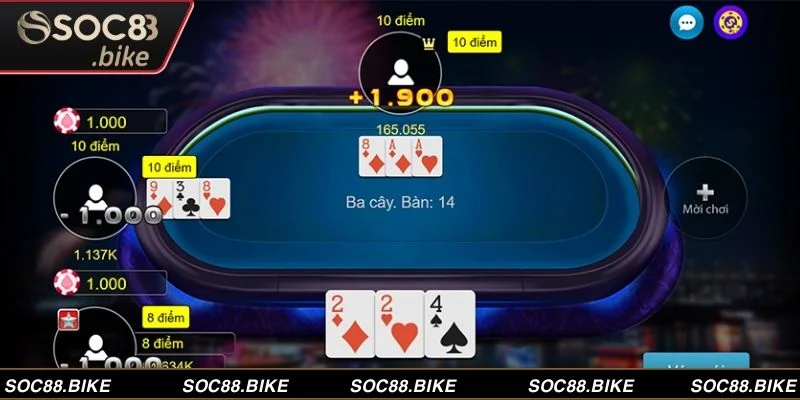Bài 3 cây sử dụng bộ bài 52 lá với cách chơi đơn giản và thưởng khủng